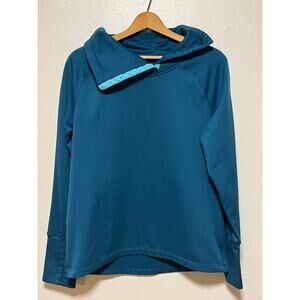 Women's Champion Duofold Powertrain Teal Pullover Sweatshirt Button Snap Sz L